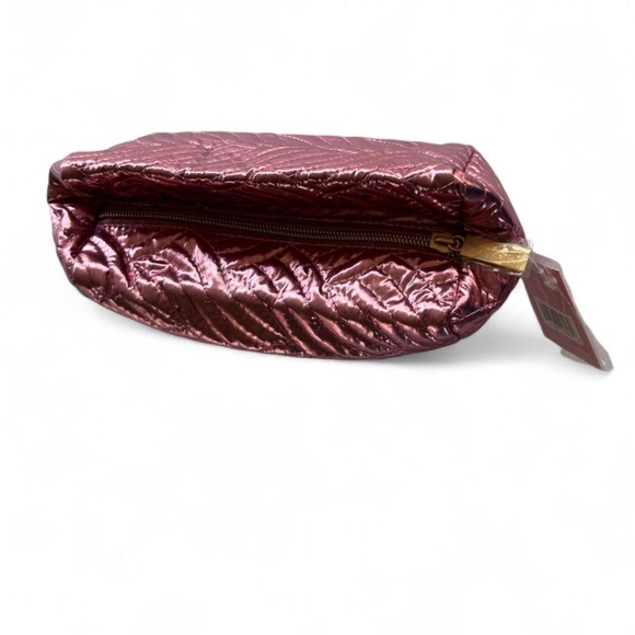 Ulta Beauty pink metallic quilted makeup bag, - Picture 3 of 4